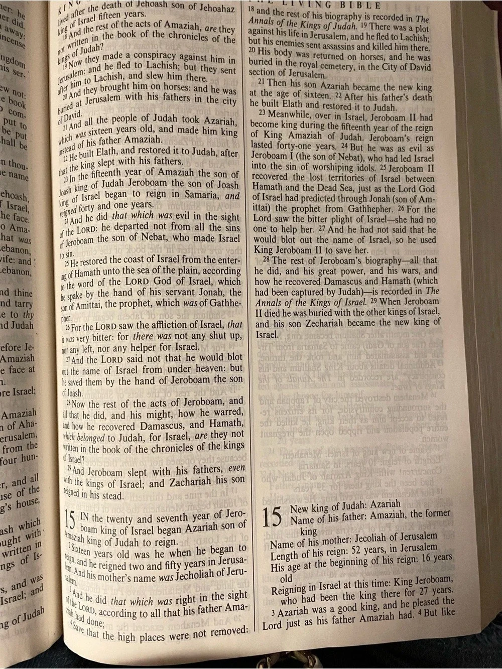 PTL Parallel Bible KJV & The Living Bible Large Print Burgundy Leatherette 1983